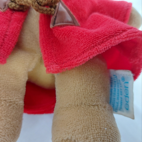 Vintage Eden Paddington Bear 8" Red Coat Blue Hat Plush Stuffed Animal Toy - Picture 4 of 6